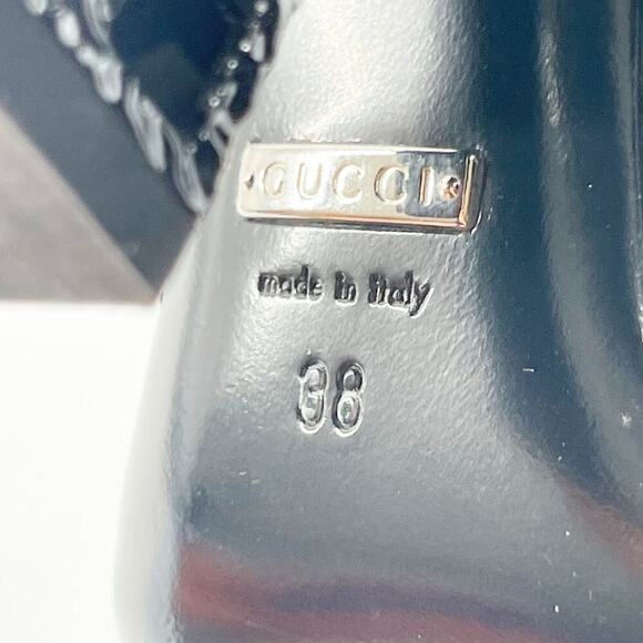 Gucci Black Patent Leather Queercore Dionysus Buckle Snake Heel Pumps EU 38 - Picture 14 of 15